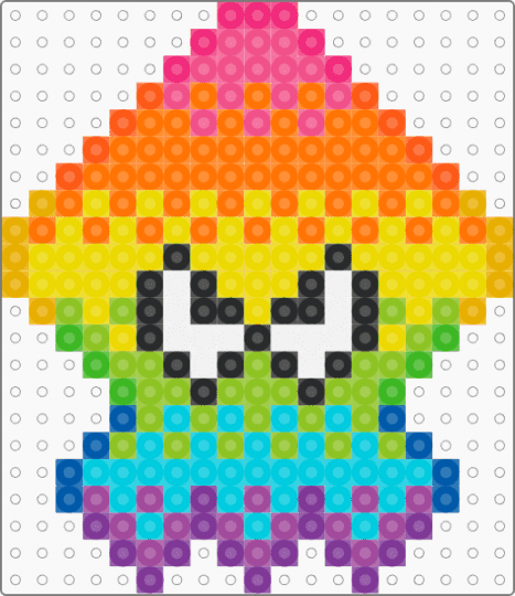 Splatoon Rainbow Squid Perler - pink,orange,yellow,splatoon,squid kid,green,perler,necklace,splatoon perler,splatoon necklace,splatoon 2