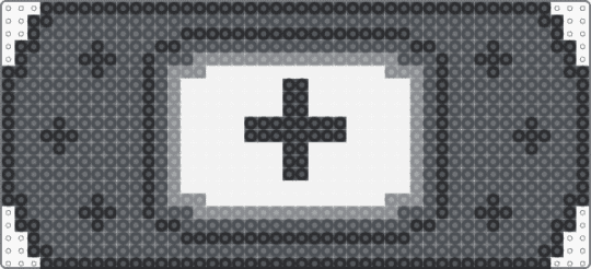 Black Band Aid Perler - accessory, band aid, bandaid, big perler, gray, medical, melt beads, necklace, perler