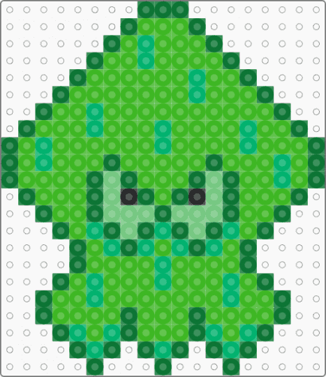 Splatoon Angry Squid Perler - green, necklace, perler, splatoon, splatoon 2, splatoon necklace, splatoon perler, squid kid