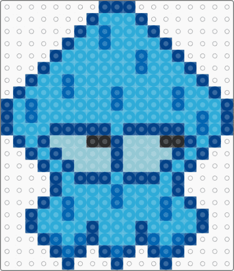 Splatoon Annoyed Squid Perler - blue,light blue,splatoon,splatoon 2,splatoon 3,squid kid,perler,necklace,perler necklace