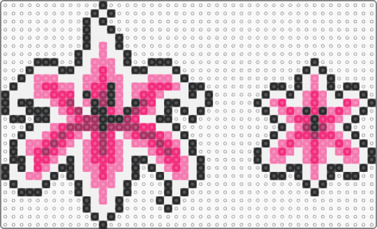Pink Lily Perler Pattern 🌸🩷 - white,pink,flower,charm,keychain,perler,lily,petal,trading