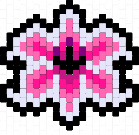 Pink Lily Kandi Pattern 🌸🩷 - pink,white,lily,flower,charm,keychain,petal,tiger lily,trading