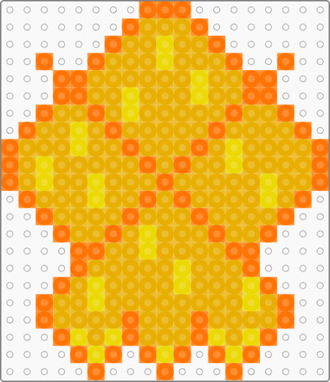 Splatoon Dead Squid Perler - orange,splatoon,splatoon 2,squid kid,perler,necklace,perler necklace,splatoon 3