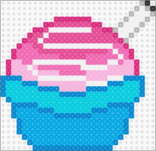 Cherry Hawaiian Shaved Ice Perler Pattern - pink,light blue,cherry,hawaiian ice,slushie,summer,treat,food,ice