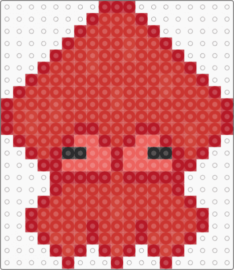 Splatoon Derpy Squid Perler - red,splatoon,splatoon 2,splatoon 3,squid kid,perler,perler necklace,necklace