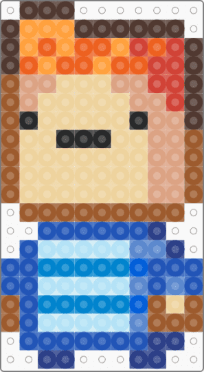 Player Character Kindergarten 1 Sprite - tan,beige,blue,kindergarten,kindergarten 1,small pattern,player character,kinder garden,cindy,monty