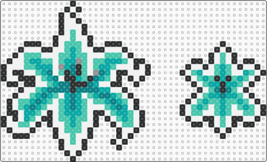 Teal Lily Perler Pattern 🌸🩵 - charm, flower, keychain, lily, perler, petal, teal, trading