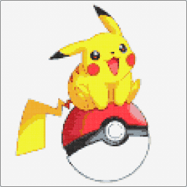 Pikachu on pokeball - white,yellow,red