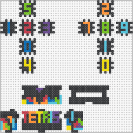 Tetris Perpetual Calendar - black,yellow,light blue,colorful,video game,tetris,3d