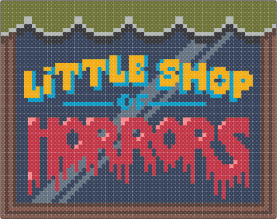 Little Shop of Horrors sign - gold,purple,red,little shop,little shop of horrors,audrey ii,musicals,horror