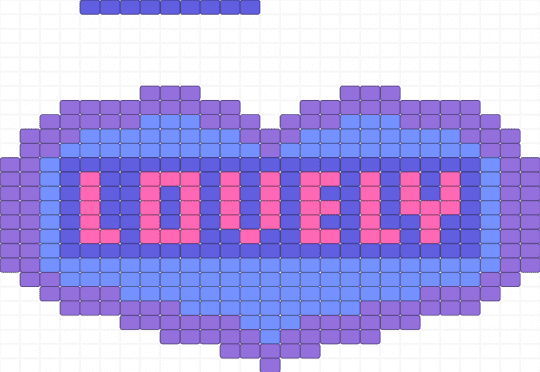 Lovely 3.0 - square stitch - blue, light blue, love, lovely, purple