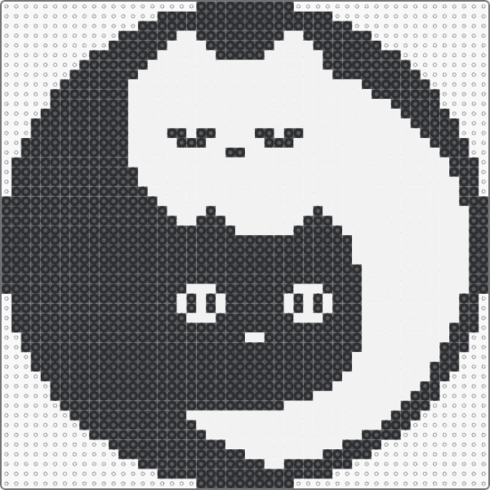 Not My OG!!! Black and White Cat yin yang - black,white,cat,yin,yang,yinyang