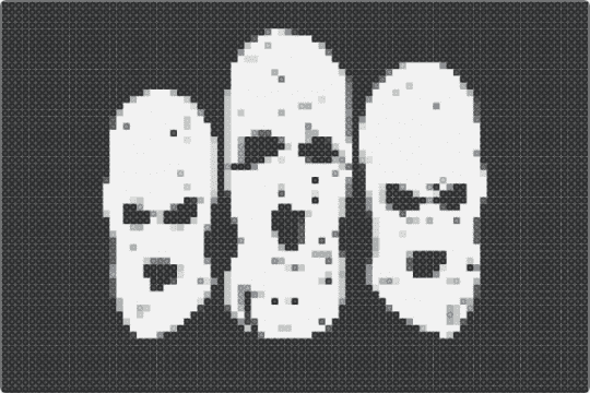 Hostage Situation masks - black,white,gray,beige