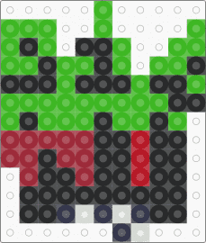 Forsaken 1x1x1x1 bead - green