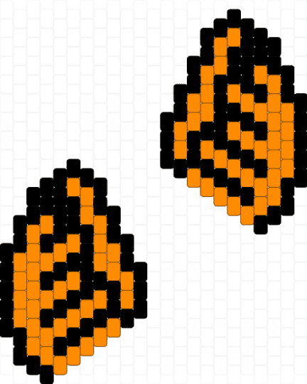 Garfield ears - black, orange