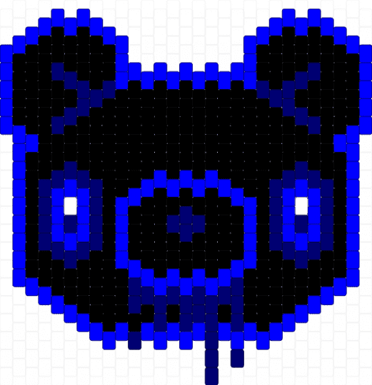 Gloomy Blue Bear Charm - purple