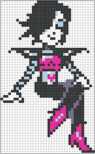 Mettaton EX Sittng Sprite - black, light blue, pink