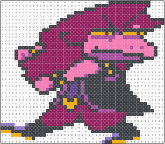 Long Susie Sprite (Deltarune) - deltarune, perler bead, pink, susie deltarune, susie sprite, video game, video game character