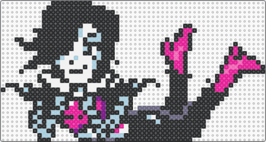 Mettaton EX Lying Down Sprite - black, light blue, pink
