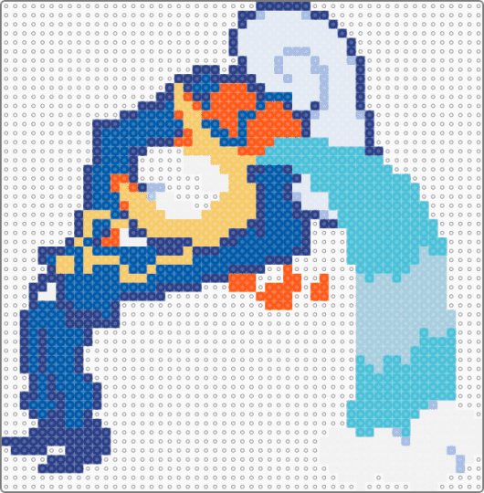 Lanino Crying Sprite (Deltarune) - blue, character, deltarune, deltarune sprite, lanino, light blue, perler bead, video game