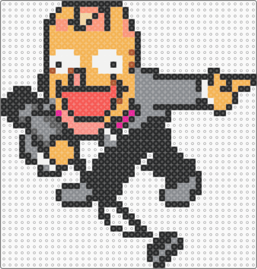 Deltarune Burgerpants Pointing Sprite - black, gray, orange