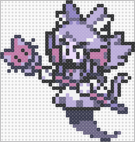 Deltarune Pink/Mad Mew Mew Ghost Sprite - character, deltarune, deltarune mad mew mew, deltarune sprite, perler beads, pink, video game