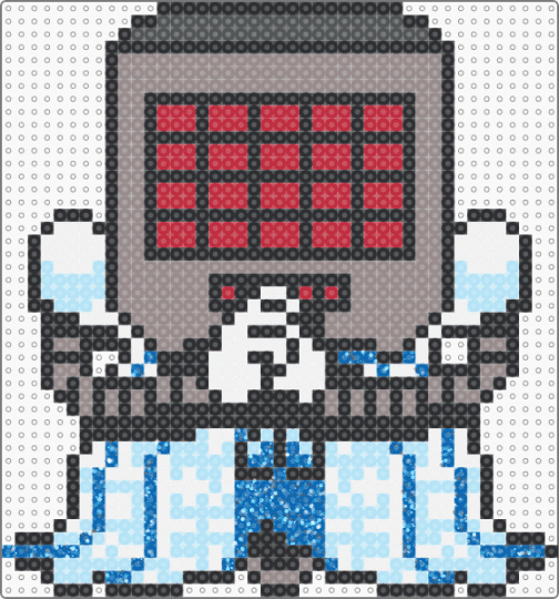 Mettaton Dress Perler Bead Pattern (Undertale) - light blue,gray,perler bead,undertale,mettaton,video game,character