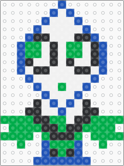 Mini Battat (Deltarune) - battat, battat deltarune, blue, deltarune, green, perler bead, video game, video game character