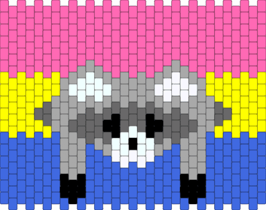 Pan Racoon - pink,blue,cotdraccoons