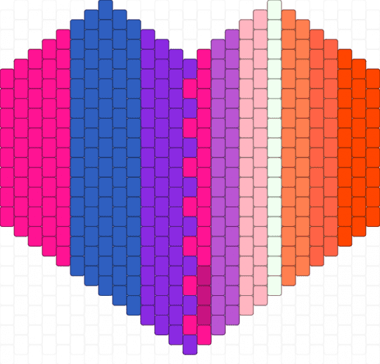 kandi heart box bottom - blue,pink