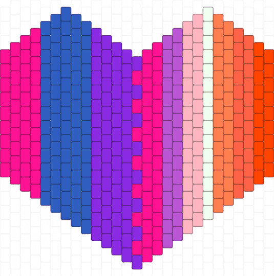 kandi chocolate heart box lid - blue,pink,purple