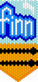 finn banner - orange,light blue,dandys world,blue,white,black