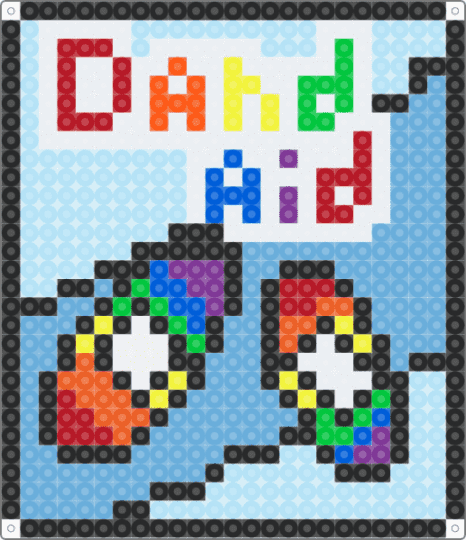 dand-aids - light blue,dandys world,rainbow,blue,black