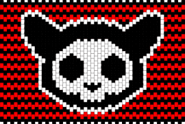 skelanimal kit striped panel - red,white