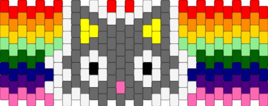silly kitty guy - gray,yellow,purple,cat,kitty,rainbow
