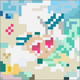 White lily!! - light blue,beige,teal