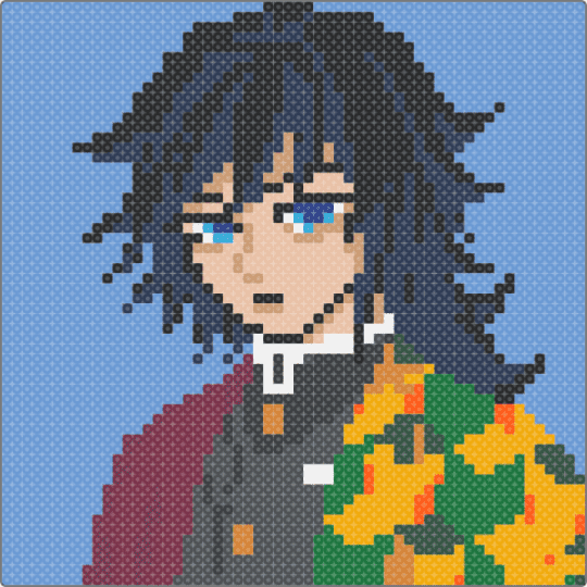Tomioka Giyuu - purple,orange,light blue
