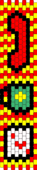 custom lemon demon Kandi bag side panel - red, yellow