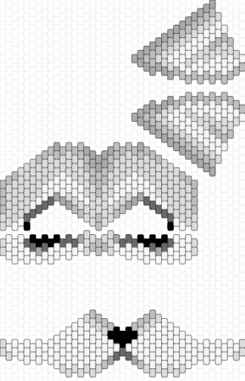 Kandi wolf mask - white,beige
