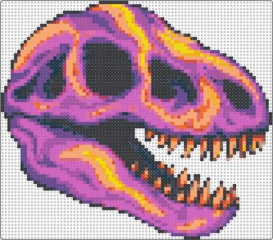 maybe3 - dinosaur,heat map,skull,trippy,trex,fossil,halloween,spooky,orange,pink,purple