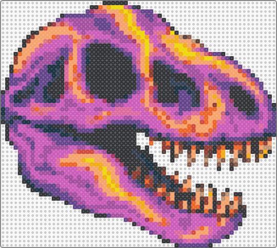 maybe2 - dinosaur,heat map,skull,trippy,trex,fossil,halloween,spooky,orange,pink,purple
