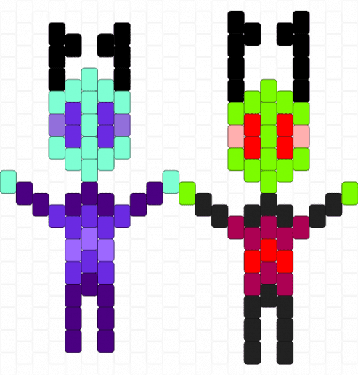 Smourple and Smed || Smeet (baby) Tallests || Imvader Zim - teal,purple,green,invader zim,iz,tallest purple,tallest red,the almighty tallest,smeet red,smeet purple,smeets