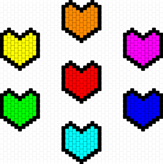 Undertale Souls - orange,purple,yellow,colorful,undertale,toby fox,souls,undertale souls,hearts,undertale hearts