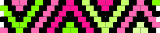 green and pink zig zag - pink