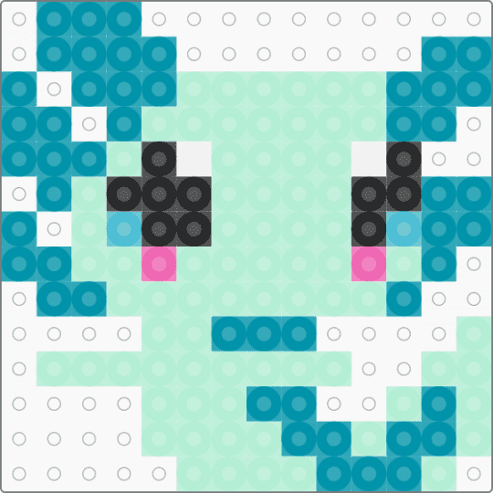 Perler axolottle - teal,light blue