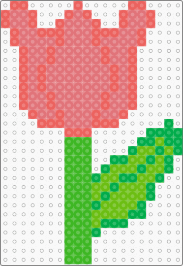 Pretty pink flower - green,red