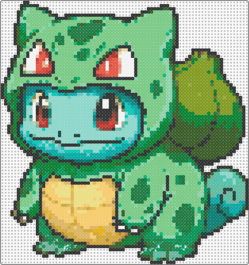 WIP squirtlesaur - gold, green, light blue, teal