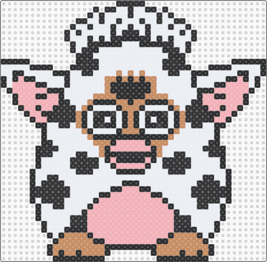 cow furby - white,tan,beige