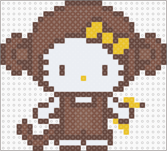 monkey hello kitty - brown,tan