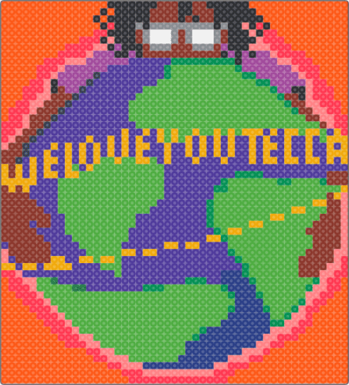 We Love You Tecca - Album Cover - green, orange, purple, red
